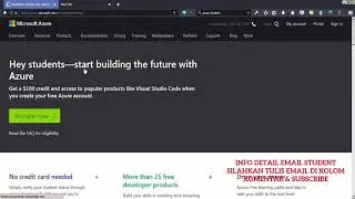 Cara Mendapatkan $100 Credits Azure Dengan Email Edu