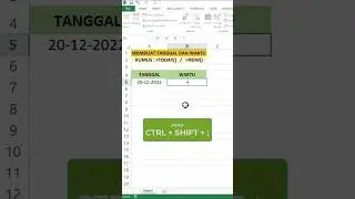 Membuat tanggal dan waktu pada excel #shorts #excel #tutorialkomputer #tutorialexcel #belajarexcel