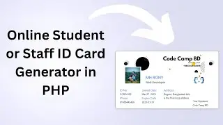 Online Student or Staff ID Card Generator in PHP with Source Code for Free || 