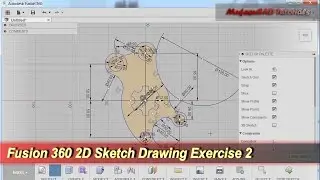 Fusion 360 2D Sketch Drawing | Practice Tutorial | Exercise 2