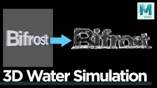 How to Create Water Simulation in Text Shape by using Bifrost, Maya Liquid FX with nParticles Water