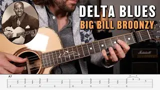 Big Bill Broonzy Delta Blues Guitar Tricks - Full 12 Bar Practice Routine!