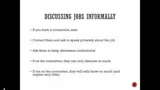 Can I have Informal Discussions About a Job?