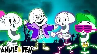 Halloween Songs For Kids | Five  Skeletons In The Middle Of The Night | Annie And Ben