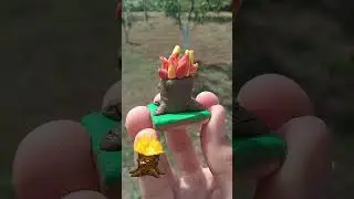 Plants vs Zombie из пластилина. Пень факел