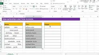 TRIM &PROPER FUNCTION IN EXCEL