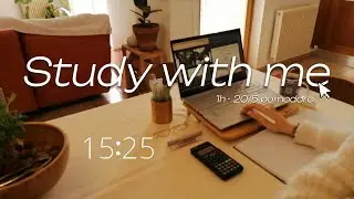 1HOUR SILENT POMODORO STUDY SESSION - study with me without background sounds