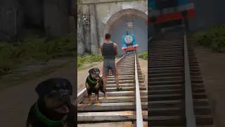GTA V: FRANKLIN SAVING CHOP FROM THOMAS THE TRAIN #shorts