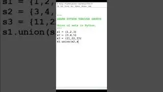 Union of sets in python #shorts #pythonshorts #pythonsetsunion #pythonunionofsets #pythonsets