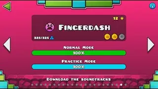 Passing level Fingerdash on 100% in Geometry Dash))