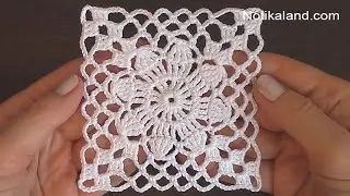 Crochet Easy Flower Square Motif #2