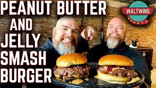 WHY DOES THIS WORK?? PEANUT BUTTER AND JELLY SMASHBURGERS ON THE GRIDDLE! EASY RECIPE