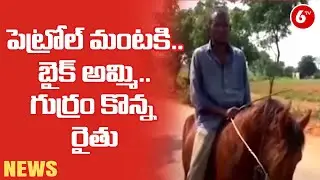 పెట్రోల్ మంటకి..బైక్ అమ్మి....| Farmer Buy Horse Due To Petrol Price Hike | Gadwal || 6TV News