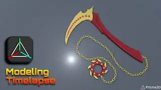 3d Modeling my Favourite Weapon from Shadow fight 2 // Prisma 3d Timelapse //