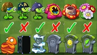 PvZ2 Challenge - What Plant LV1 can destroy 7 Grid Items using 1 Plant Food ?