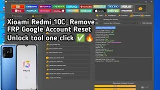 Xioami Redmi 10C  Remove FRP Google Account Bypass Unlock tool 🔥 ONE click No Need Edl Point.