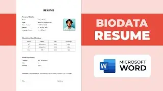 How to Make Biodata in MS Word | Biodata Resume | Biodata Kaise Banaye