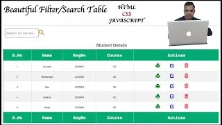 Beautiful Filter/Search Table in HTML, CSS and JavaScript well explained | Kundan Kumar.