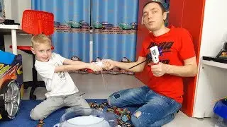 Beyblade Burst. Десять на десять Рандомная битва волчков Бейблэйд Берст