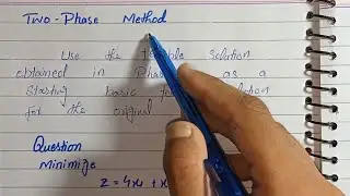 Two-phase Method (Minimization) || Operation Research in Hindi & Urdu