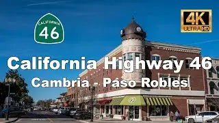 4K HD California Highway 46 - Cambria - Los Padres National Forest - Paso Robles