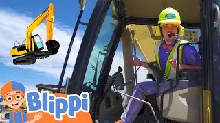 Blippis Excavator Adventure | Learning Construction Vehicles For Kids