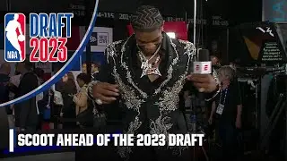 Scoot Henderson shows off his suit ahead of the 2023 NBA Draft