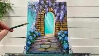 How To Paint FLOWERS and Garden ARCHWAY ~ EASY TUTORIAL FOR BEGINNERS