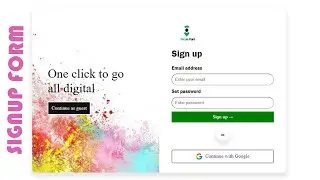 Create Sign Up Form In HTML CSS | Signup Form In HTML CSS