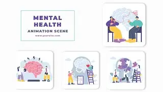 Mental Health Flat Character Animation Scene After Effects