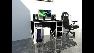 Gaming Desk // SketchUp 3D Model // AutoCAD Portfolio