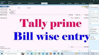 bill wise details in tally prime  | tally prime me bill wise entry kaise kare | tally prime
