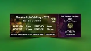 Modern Event Ticket Design - Photoshop CC Tutorial