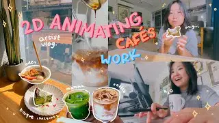 WFH artist vlog: 2d animating, cafe work sessions and early mornings