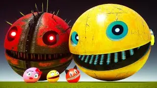 ROBOT MONSTER PACMAN VS MS-PACMAN & PACMAN IN PYRAMIDS !!