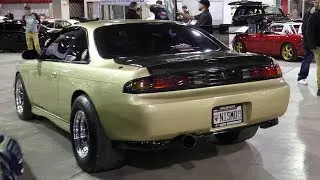 Big Turbo RB30/RB26 Stroker Skyline Powered Nissan Silvia Leaving Tuner Galleria Car Show Chicago 4K