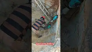 Sandstone Drilling | Machine Operator | Sump making in stone| #drilling #machine #sandstone #work