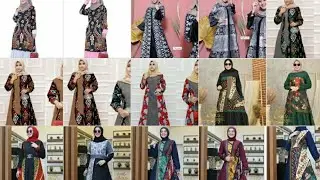 Model Gamis Batik Kombinasi Polos Terbaik 2021 / 2022