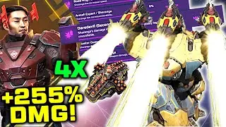 OMG! +255% DMG! Daredevil SHARANGA w/ NEW Pilot Skills & 4x Onslaught Reactor | War Robots WR