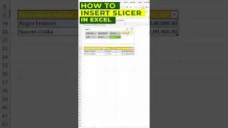 How to insert slicer in Excel tips and tricks 💯💫 #exceltips #tutorial #shortvideo #exceltricks