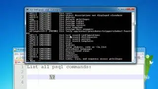 PostgreSQL - SQL Shell - List all psql commands