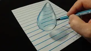 How to Draw 3D Water Drop - 3D Trick Art with Vamos