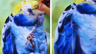 Watercolor Wet on Wet Feathers in Action