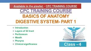 CPC TRAINING COURSE ANATOMY OF DIGESTIVE SYSTEM PART 1- CLASS 4