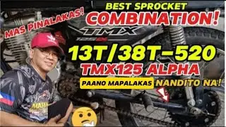 SPROCKET COMBINATION TMX125 ALPHA 13T/38T-520 MAS PINALAKAS❗❗❗