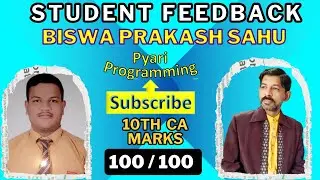 Biswa Prasad Sahu feedback on Pyari's Programming