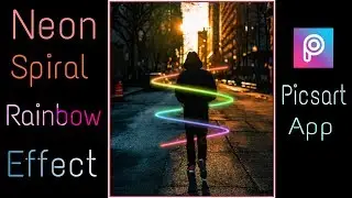 how to edit your photo with neon spiral rainbow effect । picsart app tutorial