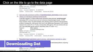 Searching and Downloading from NCBI GEO
