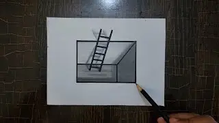 3D Drawing ladder#3D #drawing #shortvideo #viralvideo #illusion