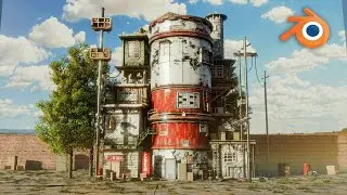 Industrial House - Blender 4.1 Timelapse